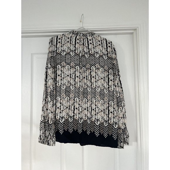 Reiss Malia Arrow Abstract Print Top Black/white Size Us 8 - Picture 8 of 9